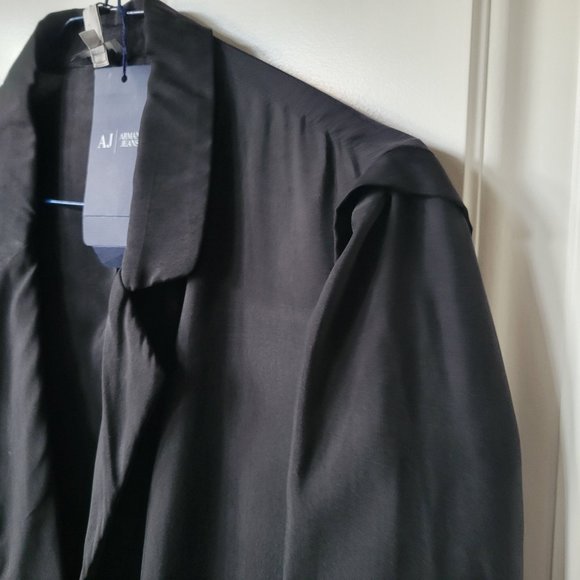 Armani Jeans Black Cupro Blazer - Picture 2 of 16